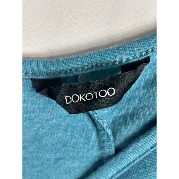 DOKOTOO Women Teal Blue Long Sleeve Relaxed Fit Dolman Top Size XL - Picture 2 of 5